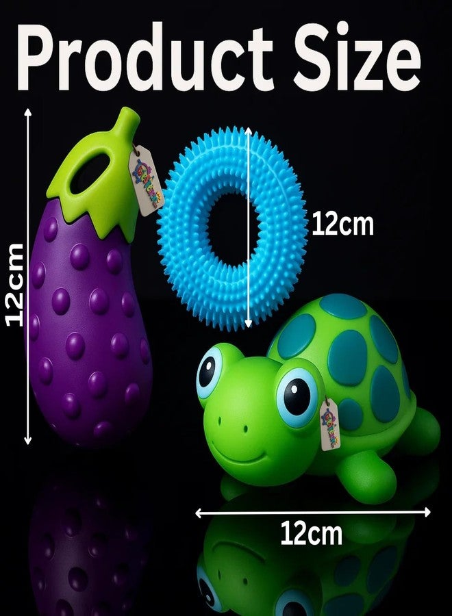 Western Era Durable Dog Squeaky Toy Combo | Spiked Ball with Colorful Bumps + Cute Dog Face Ball for Chewing, Fetching & Training | Bouncy, Safe & Fun Latex Rubber Toys for Small, Medium Dogs - Image 3